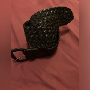 ✨⚡️💥SISLEY Women Woven Braided Black Wide Belt 2.75" W 35" L